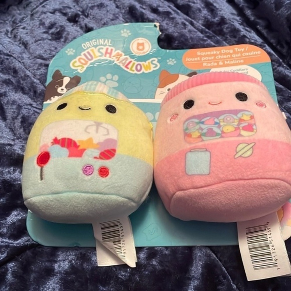 Squishmallows Rada & Maline DOG TOYS NWT Reinforced seams, mesh lining crinkle
